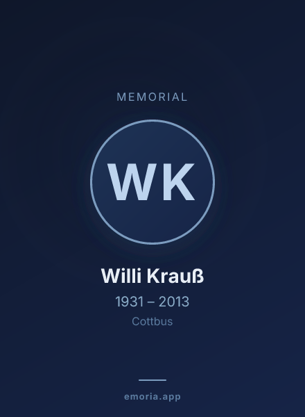 Memorial portrait of Willi Krauß