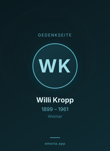 Gedenkportrait von Willi Kropp