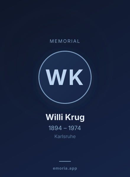 Memorial portrait of Willi Krug