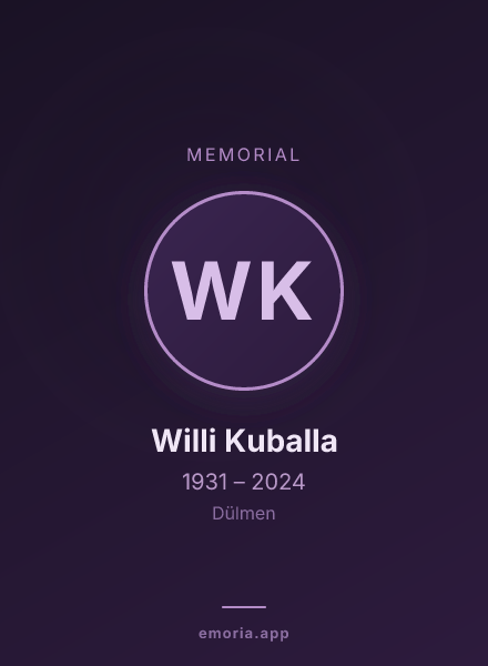 Memorial portrait of Willi Kuballa