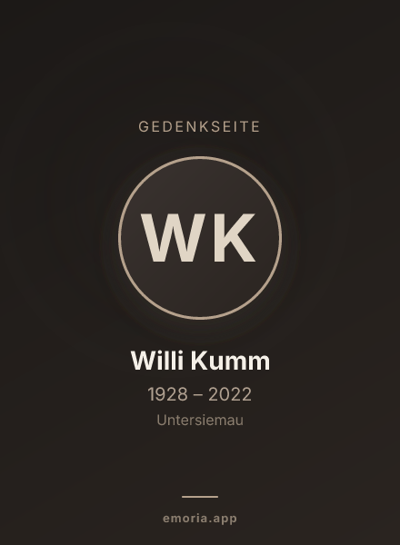 Gedenkportrait von Willi Kumm