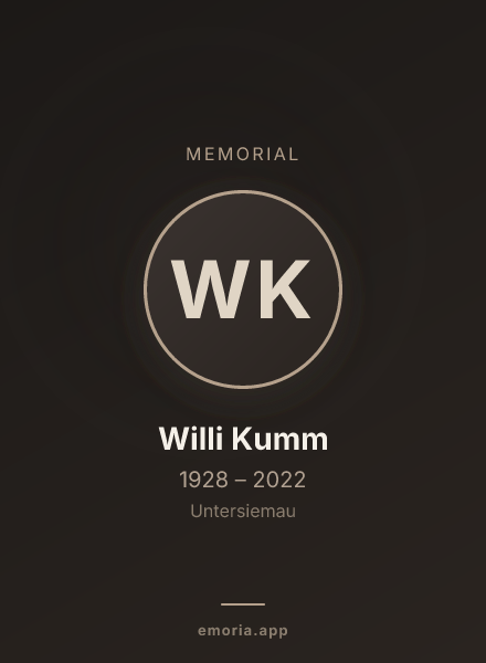 Memorial portrait of Willi Kumm