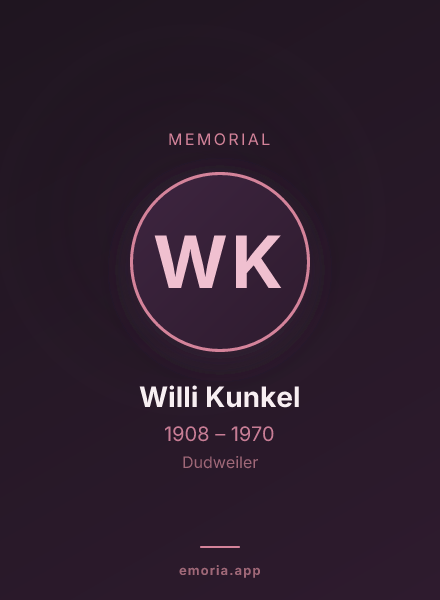 Memorial portrait of Willi Kunkel