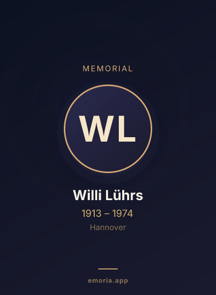Memorial portrait of Willi Lührs