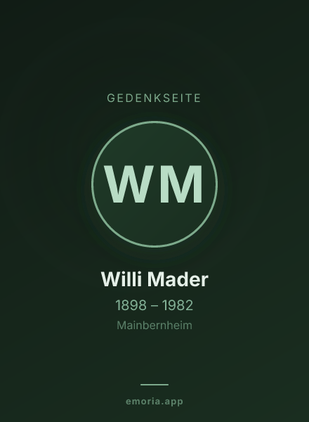 Gedenkportrait von Willi Mader
