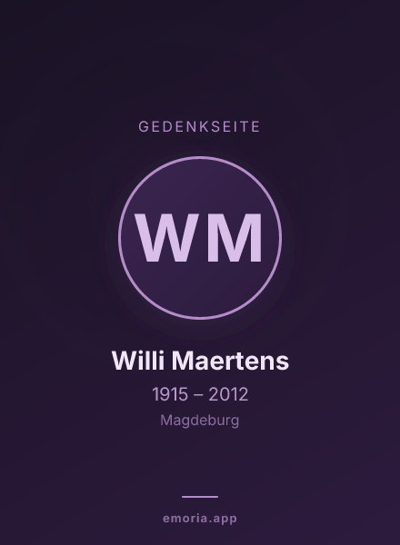Gedenkportrait von Willi Maertens