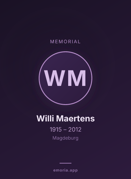 Memorial portrait of Willi Maertens