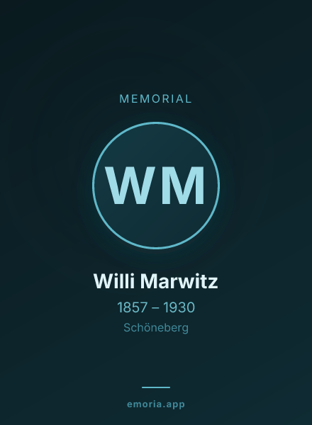 Memorial portrait of Willi Marwitz