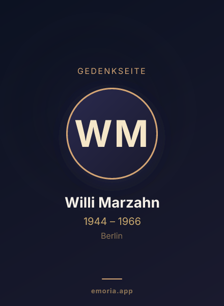 Gedenkportrait von Willi Marzahn