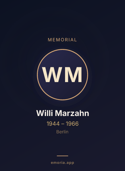 Memorial portrait of Willi Marzahn