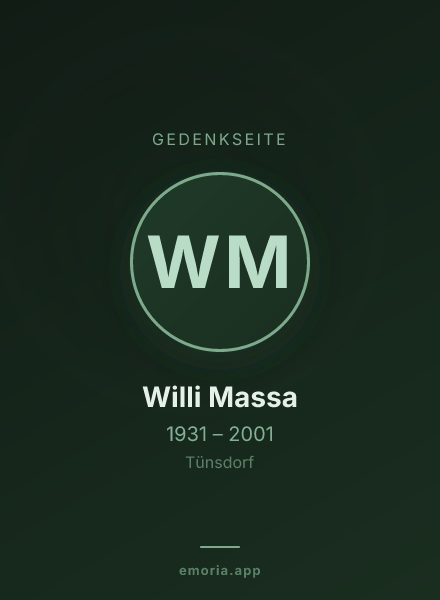 Gedenkportrait von Willi Massa
