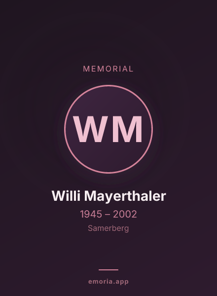 Memorial portrait of Willi Mayerthaler