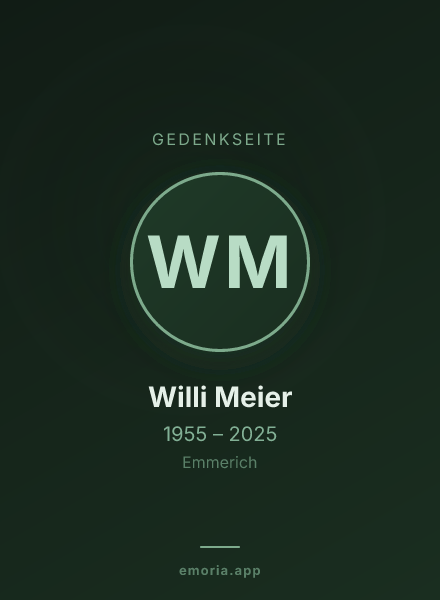 Gedenkportrait von Willi Meier