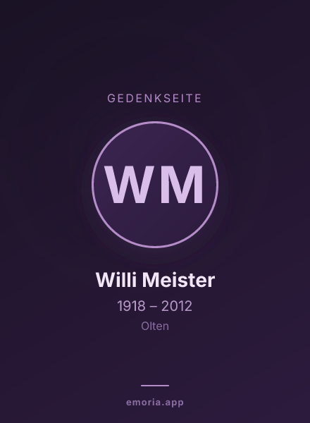 Gedenkportrait von Willi Meister