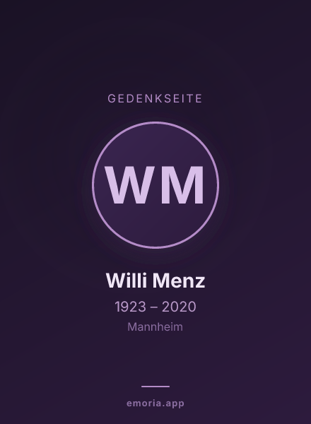 Gedenkportrait von Willi Menz