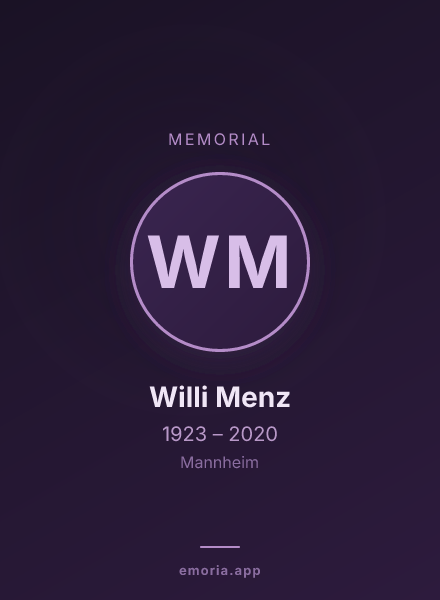 Memorial portrait of Willi Menz