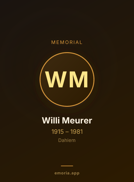 Memorial portrait of Willi Meurer