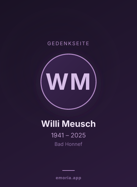 Gedenkportrait von Willi Meusch