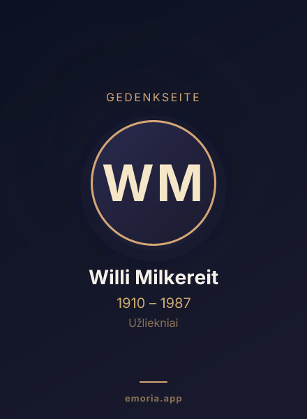 Gedenkportrait von Willi Milkereit