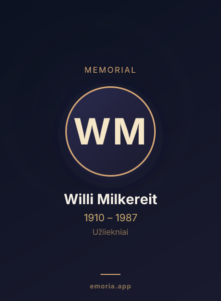 Memorial portrait of Willi Milkereit