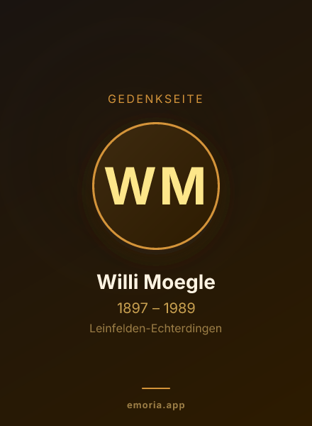 Gedenkportrait von Willi Moegle