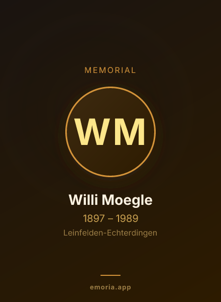 Memorial portrait of Willi Moegle