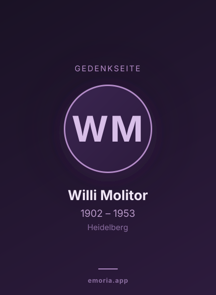 Gedenkportrait von Willi Molitor