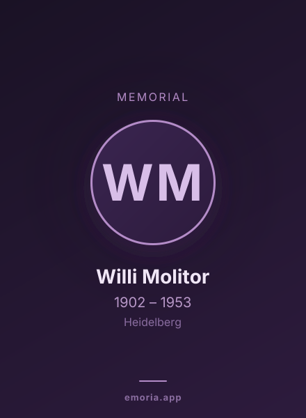 Memorial portrait of Willi Molitor