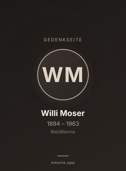 Gedenkportrait von Willi Moser