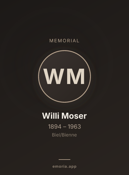 Memorial portrait of Willi Moser