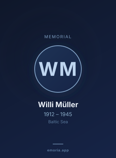 Memorial portrait of Willi Müller