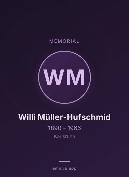 Memorial portrait of Willi Müller-Hufschmid