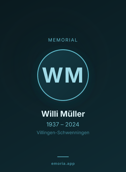 Memorial portrait of Willi Müller