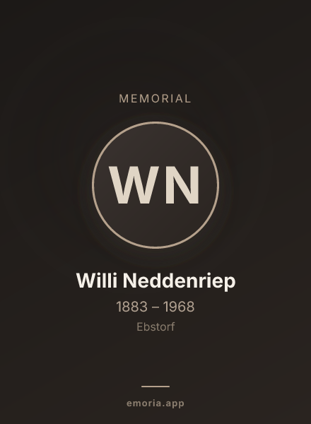 Memorial portrait of Willi Neddenriep