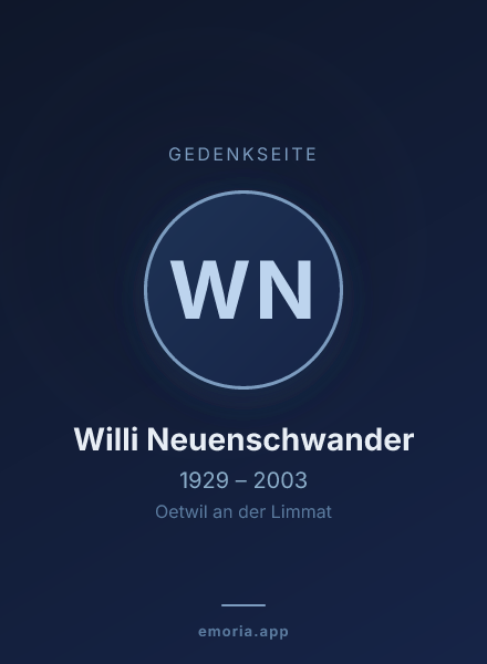 Gedenkportrait von Willi Neuenschwander