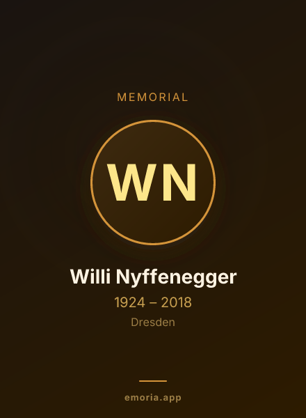 Memorial portrait of Willi Nyffenegger