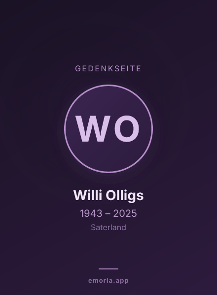 Gedenkportrait von Willi Olligs