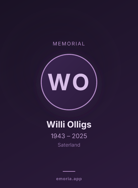 Memorial portrait of Willi Olligs