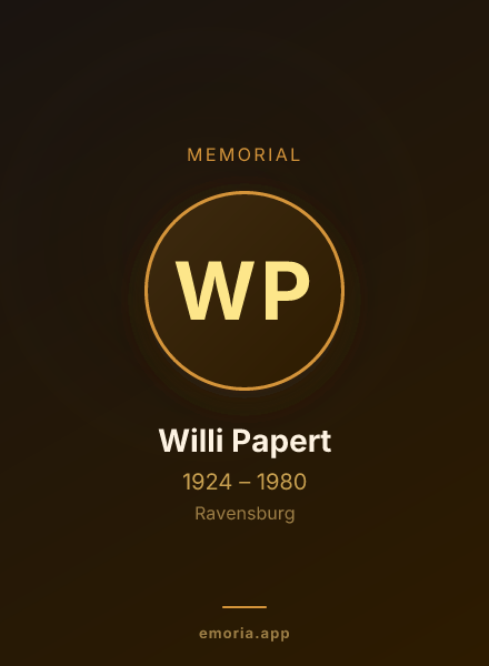 Memorial portrait of Willi Papert