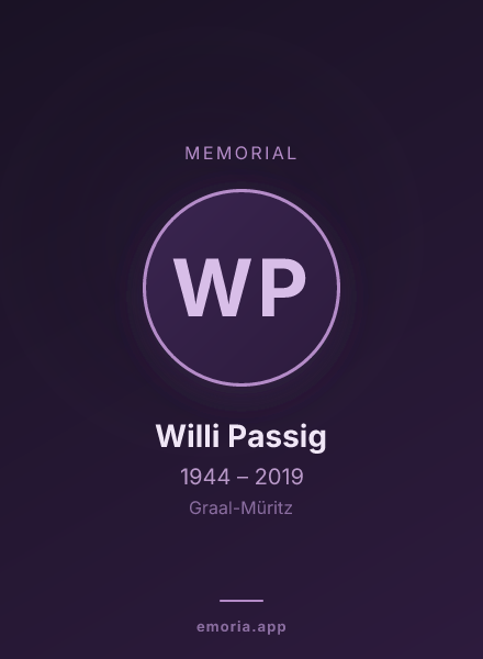 Memorial portrait of Willi Passig