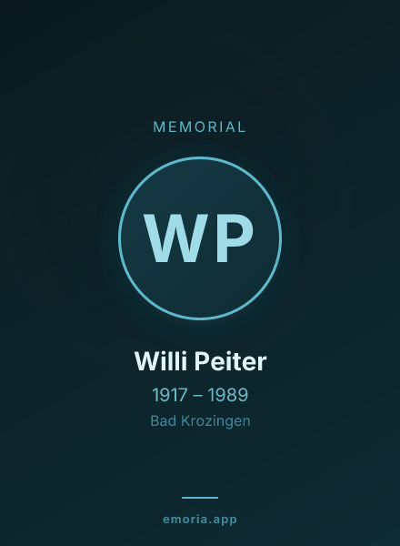 Memorial portrait of Willi Peiter