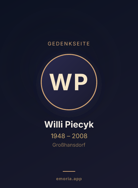 Gedenkportrait von Willi Piecyk
