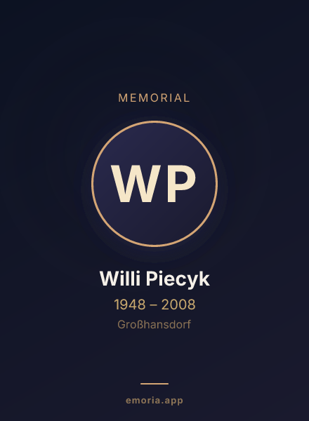 Memorial portrait of Willi Piecyk