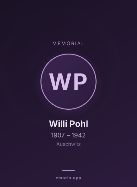 Memorial portrait of Willi Pohl