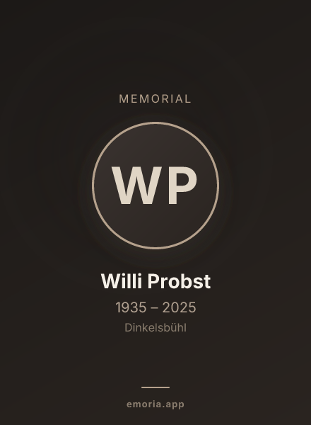Memorial portrait of Willi Probst