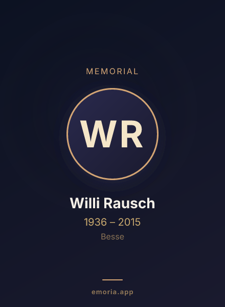 Memorial portrait of Willi Rausch