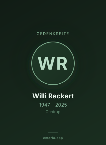 Gedenkportrait von Willi Reckert