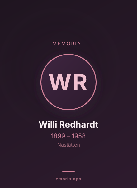 Memorial portrait of Willi Redhardt