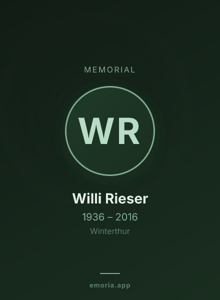 Memorial portrait of Willi Rieser