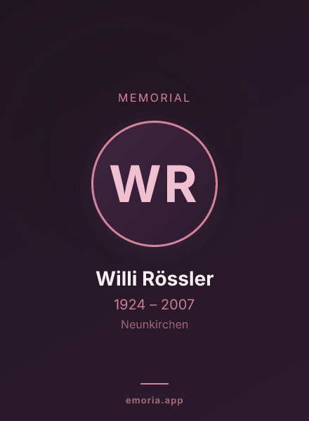 Memorial portrait of Willi Rössler